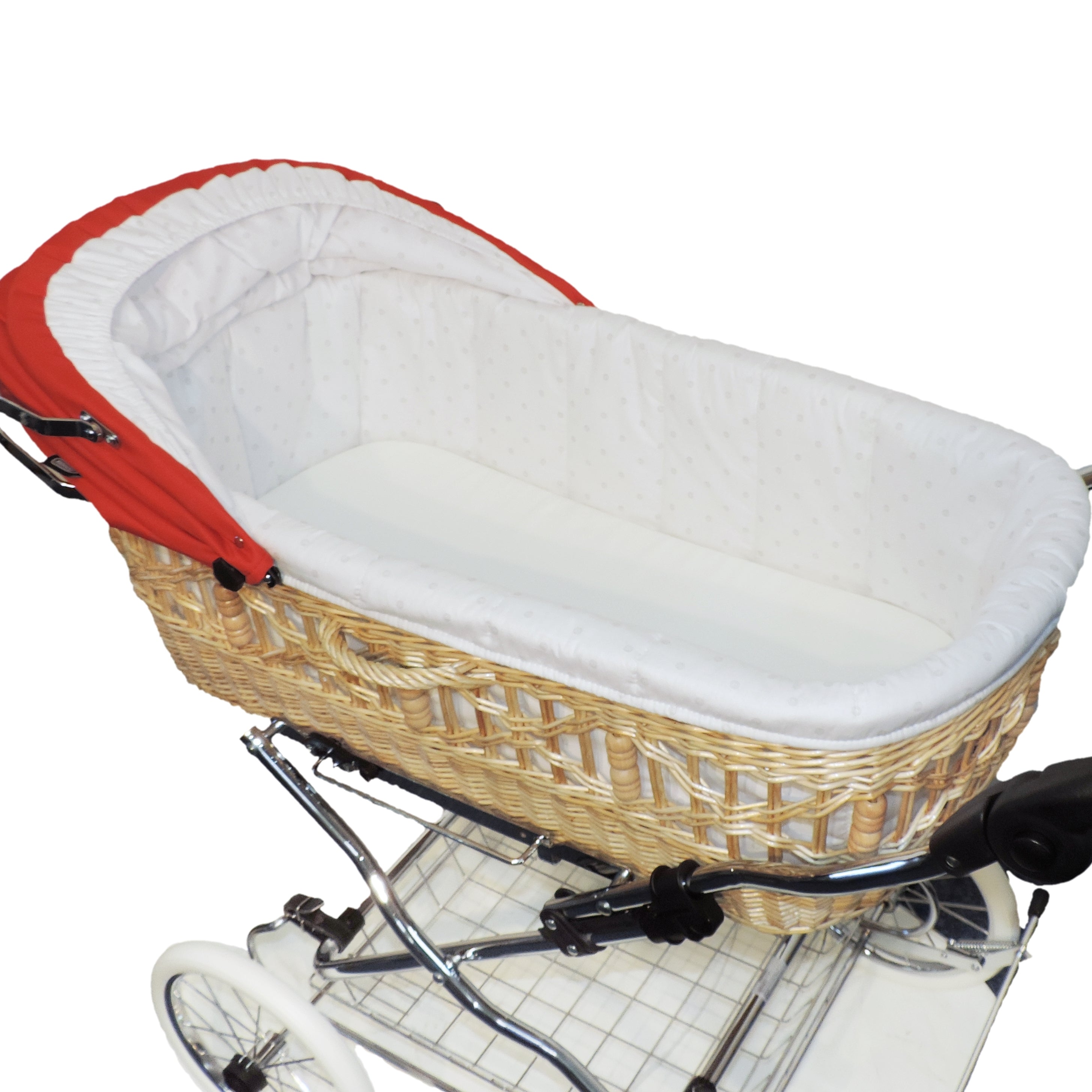 Senator Weidenkorb Kinderwagen, Korb Natur - Stoff Rot