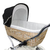 Senator Weidenkorb Kinderwagen, Korb Natur - Stoff Schwarz