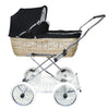 Senator Weidenkorb Kinderwagen, Korb Natur - Stoff Schwarz