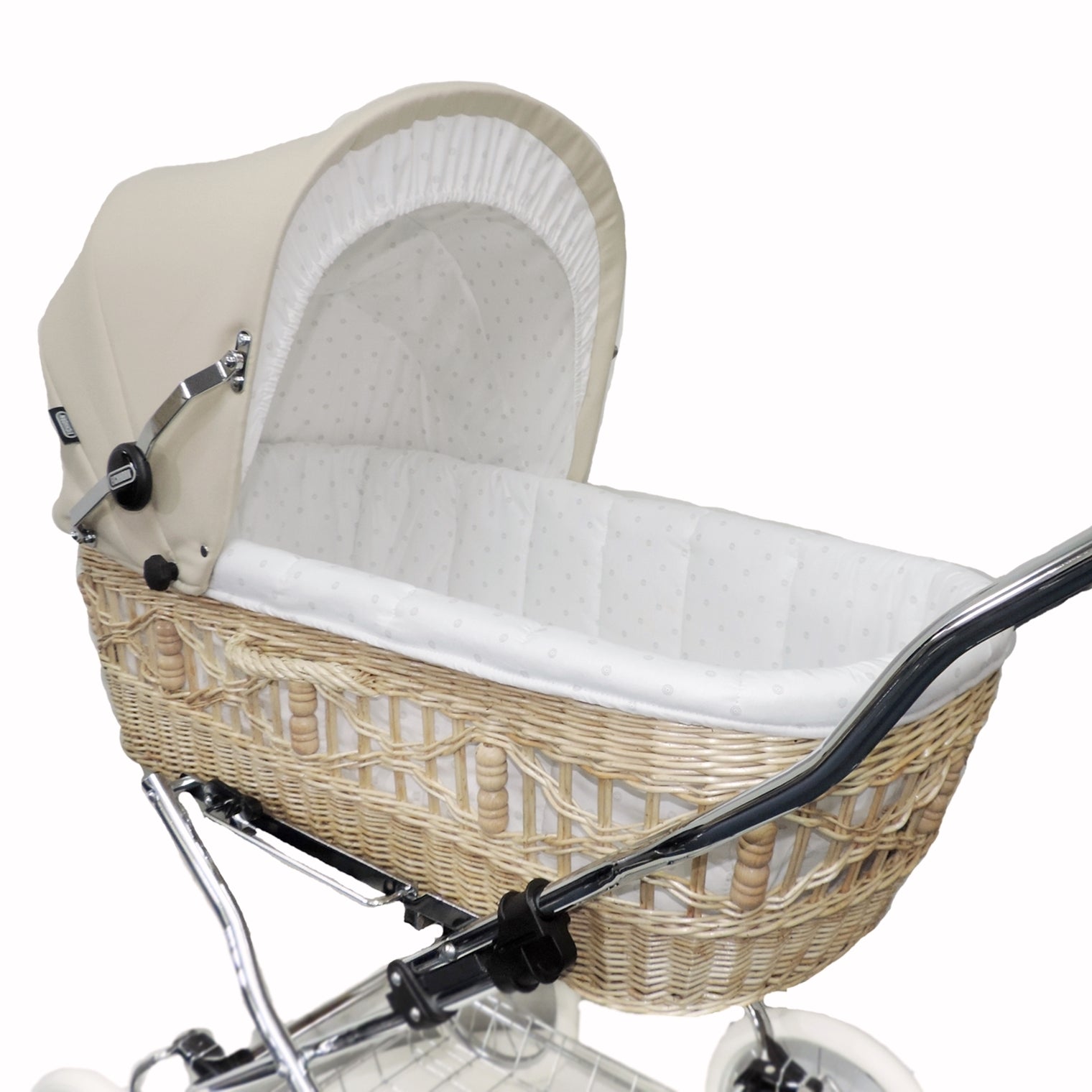 Senator Weidenkorb Kinderwagen, Korb Natur - Stoff Beige