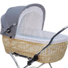 Senator Weidenkorb Kinderwagen, Korb Natur - Stoff Silbergrau