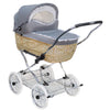 Senator Weidenkorb Kinderwagen, Korb Natur - Stoff Silbergrau