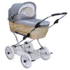Senator Weidenkorb Kinderwagen, Korb Natur - Stoff Silbergrau