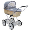 Senator Weidenkorb Kinderwagen, Korb Natur - Stoff Silbergrau