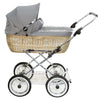 Senator Weidenkorb Kinderwagen, Korb Natur - Stoff Silbergrau