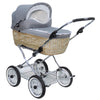 Senator Weidenkorb Kinderwagen, Korb Natur - Stoff Silbergrau