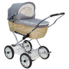 Senator Weidenkorb Kinderwagen, Korb Natur - Stoff Silbergrau