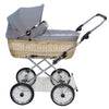Senator Weidenkorb Kinderwagen, Korb Natur - Stoff Silbergrau