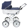 Senator Weidenkorb Kinderwagen, Korb Weiß - Stoff Marineblau