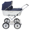 Senator Weidenkorb Kinderwagen, Korb Weiß - Stoff Marineblau