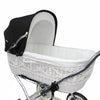 Senator Weidenkorb Kinderwagen, Korb Weiß - Stoff Schwarz