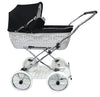 Senator Weidenkorb Kinderwagen, Korb Weiß - Stoff Schwarz