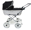 Senator Weidenkorb Kinderwagen, Korb Weiß - Stoff Schwarz