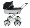 Senator Weidenkorb Kinderwagen, Korb Weiß - Stoff Schwarz