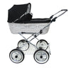 Senator Weidenkorb Kinderwagen, Korb Weiß - Stoff Schwarz