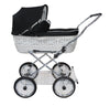 Senator Weidenkorb Kinderwagen, Korb Weiß - Stoff Schwarz