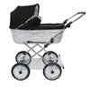 Senator Weidenkorb Kinderwagen, Korb Weiß - Stoff Schwarz