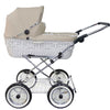 Senator Weidenkorb Kinderwagen, Korb Weiß - Stoff Beige