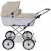 Senator Weidenkorb Kinderwagen, Korb Weiß - Stoff Beige