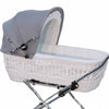 Senator Weidenkorb Kinderwagen, Korb Weiß - Stoff Silbergrau