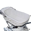 Senator Weidenkorb Kinderwagen, Korb Weiß - Stoff Silbergrau