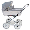 Senator Weidenkorb Kinderwagen, Korb Weiß - Stoff Silbergrau