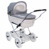 Senator Weidenkorb Kinderwagen, Korb Weiß - Stoff Silbergrau