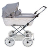 Senator Weidenkorb Kinderwagen, Korb Weiß - Stoff Silbergrau