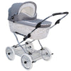 Senator Weidenkorb Kinderwagen, Korb Weiß - Stoff Silbergrau