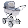 Senator Weidenkorb Kinderwagen, Korb Weiß - Stoff Silbergrau