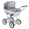 Senator Weidenkorb Kinderwagen, Korb Weiß - Stoff Silbergrau