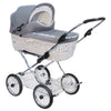 Senator Weidenkorb Kinderwagen, Korb Weiß - Stoff Silbergrau