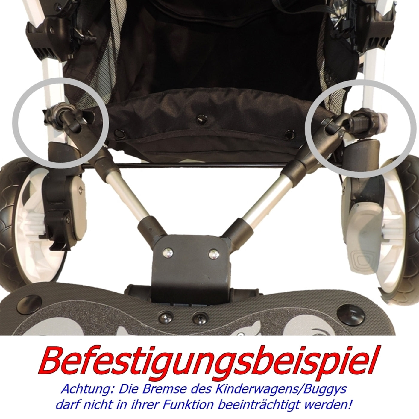 Eichhorn Cozy C Rider mit Sitz und Lenkrad - Geschwisterboard für Kinderwagen und Buggys ohne Klappbremse