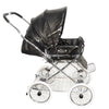 Designer Sportwagen-Set - Schwarz / Innenstoff Weiß