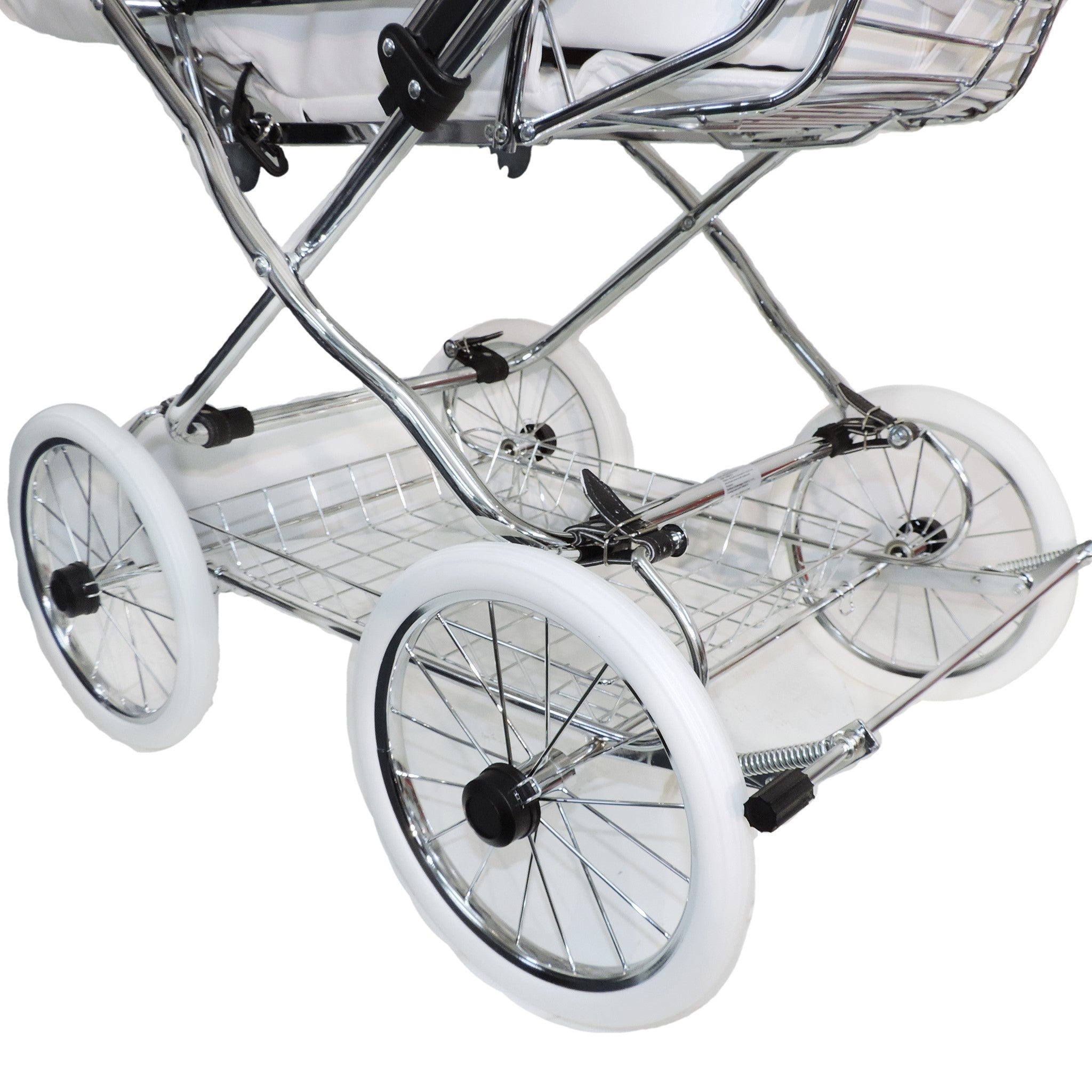 EVA Ersatzrad für Kinderwagen / Vollmaterial weiß, 29 cm auf 250er/Chromfelge auf Kugellager