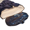 Mumien-Fellfußsack mit Kunstfell (Teddyfutter) - Marineblau
