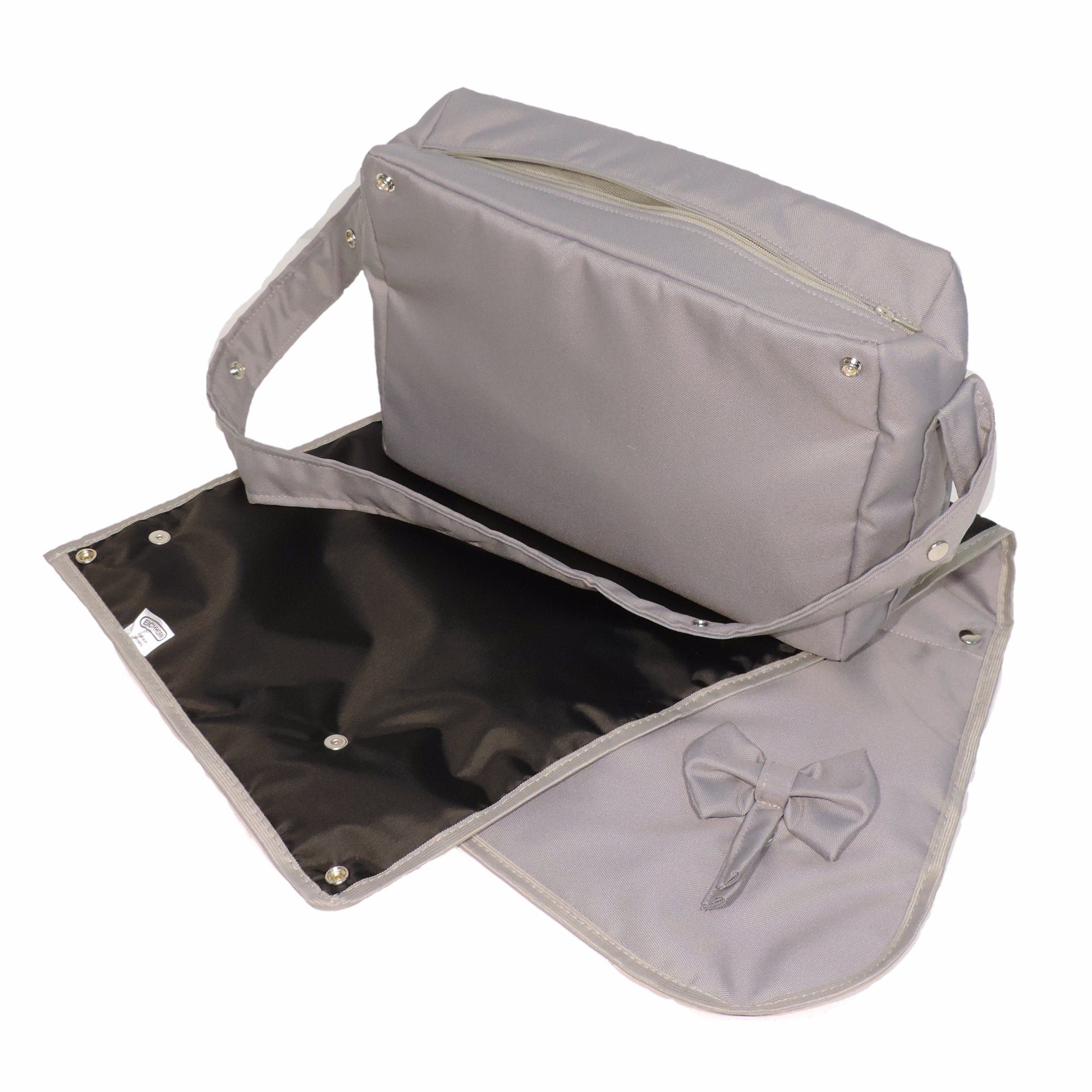 Wickeltasche mit integrierter Wickelunterlage - Stoff Silbergrau