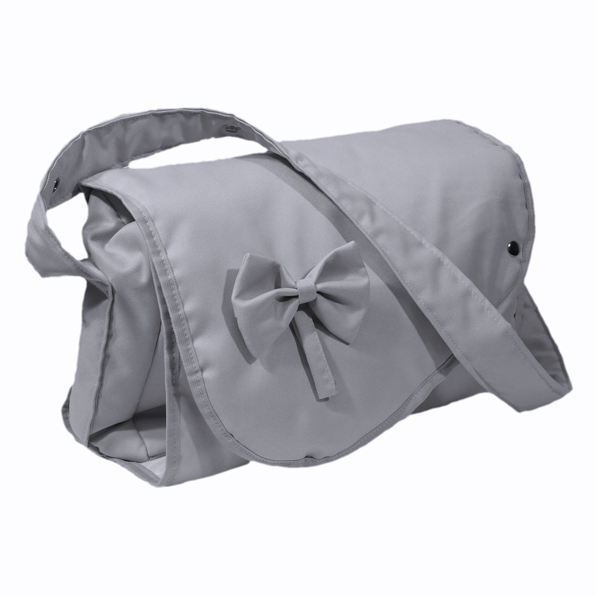 Wickeltasche mit integrierter Wickelunterlage - Stoff Silbergrau